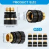 Syemin Landscape Equipment Parts And Accessories, Quick Connect Hose Coupling Set 8 Piece With Rubber Grip For Garden, Lawn, Gold, 1.46"*1.46"*1.97"