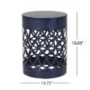 Syemin Patio End Tables Accent Side End Table For Outdoor And Indoor, Garden, Backyard Use, Special Design, Blue, 13.75"*13.75"*18"
