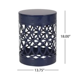 Syemin Patio End Tables Accent Side End Table For Outdoor And Indoor, Garden, Backyard Use, Special Design, Blue, 13.75"*13.75"*18"