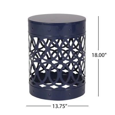 Syemin Patio End Tables Accent Side End Table For Outdoor And Indoor, Garden, Backyard Use, Special Design, Blue, 13.75"*13.75"*18" 1 Syemin Patio End Tables Accent Side End Table For Outdoor And Indoor, Garden, Backyard Use, Special Design, Blue, 13.75"*13.75"*18"