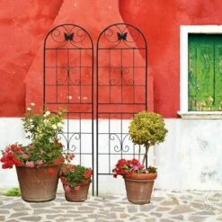 Syemin Patio Decorative Screens, Elegant Vine Pattern Yard Fencing, Pet-Safe Decorative Fence For Yard, Patio, Black, 19.7"*19.7"*71" -Furniture GUEST 0866a31b c47c 4de7 8bf8 fee6d000b3a9