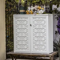 Syemin Storage Shed, Waterproof Storage Shed, Double Shelves For Cleaning Tools And Garden Accessories, White, 34.3"*15"*36.2" -Furniture GUEST 088a9b2e a5e4 4ad6 bdae 4360979d74e0