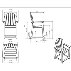Syemin Patio Accent Chairs, Outdoor Tall Adirondack Chair With High Back, Widened Arms For Backyard, Garden, Yard, Gray, 27.95"*24"*45" -Furniture GUEST 0c75d952 78c2 49df 8e6a 0bf63583b91f