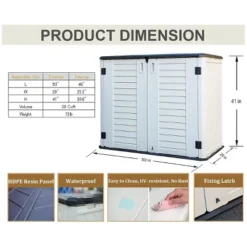 Syemin Storage Shed, Waterproof Storage Shed For Cleaning Tools And Garden Accessories, White, 50"*29"*41" -Furniture GUEST 0d1d2a17 537e 4486 b62a 5d8680a7bba0