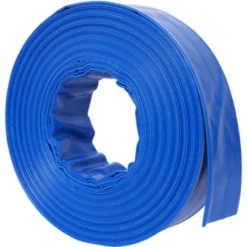 Syemin Drip Irrigation 100Ft Pool Backwash Hose Heavy Duty Reinforced Water Discharge Hose For Swimming Pool Filter Pump With 2 Clamp, Blue, 2"*2"*2"