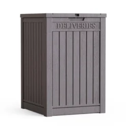 Syemin Deck Boxes 48 Gallon Express Package Delivery Box, Large Outdoor Parcel Storage Lockable, Outdoor Package Storage, Gray, 21.65"*20.28"*30.51" -Furniture GUEST 125f2073 bb63 489a 9b96 a327e0cfc620