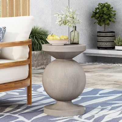 Syemin Patio End Tables, Stylish End Tables For Indoor And Outdoor Use, Ideal For Gardens, Backyard, Special Design, Gray, 17.25"*17.25"*26.5" 3 Syemin Patio End Tables, Stylish End Tables For Indoor And Outdoor Use, Ideal For Gardens, Backyard, Special Design, Gray, 17.25"*17.25"*26.5" - Image 3