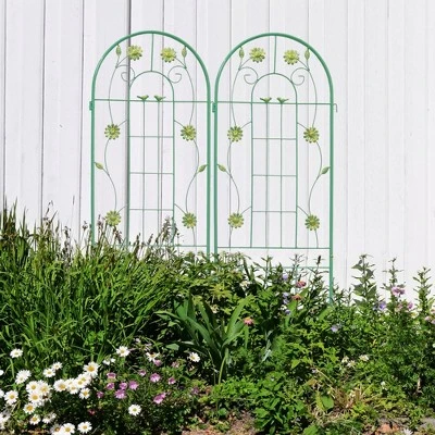 Syemin Patio Decorative Screens, Iron Arch Decoration Garden Trellis, For Outdoor For Climbing Plants Support, Flowerbed, Green, 40"*19.7"*71" 5 Syemin Patio Decorative Screens, Iron Arch Decoration Garden Trellis, For Outdoor For Climbing Plants Support, Flowerbed, Green, 40"*19.7"*71" - Image 5