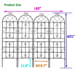 Syemin Patio Decorative Screens, Elegant Vine Pattern Yard Fencing, Pet-Safe Decorative Fence For Yard, Patio, Black, 40"*19.7"*71" -Furniture GUEST 14c5af87 72ac 4317 adf7 7ba77a0460cf