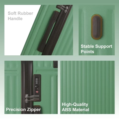 Syemin Luggage Lightweight 3 PCS Premium Abs Luggage Set Suitcase Set With Silent Spinner Wheels Carry On Luggage, Green, 20.87"*11.81"*30.31" 4 Syemin Luggage Lightweight 3 PCS Premium Abs Luggage Set Suitcase Set With Silent Spinner Wheels Carry On Luggage, Green, 20.87"*11.81"*30.31" - Image 4