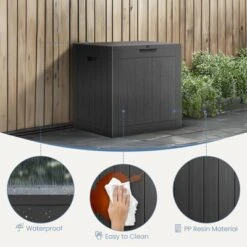 Syemin Deck Box, 30 GAL Outdoor Storage Box, Patio Gardening Tools, Water And UV Resistant For Patio, Garden, Lawn, Black, 22.1"*17.1"*20.9" 8 Syemin Deck Box, 30 GAL Outdoor Storage Box, Patio Gardening Tools, Water And UV Resistant For Patio, Garden, Lawn, Black, 22.1"*17.1"*20.9" -Furniture GUEST 1589808c 3213 4927 905c 925bfa4363fa