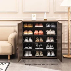 Syemin Storage Shed, Waterproof Storage Shed, Double Shelves For Cleaning Tools And Garden Accessories, Brown, 34.3"*15"*36.2" -Furniture GUEST 15e7fa37 4e75 419b 916c b87ab1ca6197