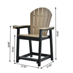 Syemin Patio Accent Chairs, Outdoor Tall Adirondack Chair With High Back, Widened Arms For Backyard, Garden, Yard, Brown, 27.95"*27.09"*45.83" -Furniture GUEST 15f40b1e 83d1 4ecd 8b34 a8a58540cb2e