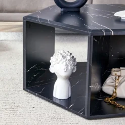 Syemin End Tables, Modern Hexagonal Coffee Table With Storage Space, Suitable For Living Room, Study Room, Bedroom, Black, 25"*21.6"*14" -Furniture GUEST 16fe67b4 2085 4103 a834 b9fcd55b8f89