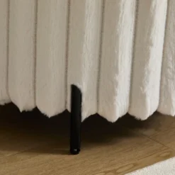 Syemin Ottomans And Benches Upholstered Round Pouf Ottoman Foot Rest, Faux Fur Footstool, Storage Ottomans Toy Box, Beige, 22.05"*"*22.05"19.24" -Furniture GUEST 17f6c3a6 4142 4baa 965b 6952fd3138ea