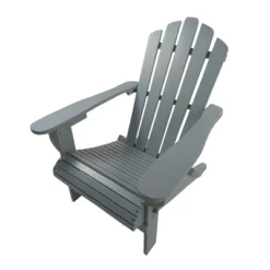Syemin Wooden Folding Adirondack Chair, Casual Patio Chair With Wood Grain For Patio, Yard, Garden, Gray, 28.35"*30.71"*36.81" -Furniture GUEST 19c702e3 38b3 45b5 93f6 45c84ea55435