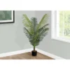 Syemin Artificial Plant Palm Tree Indoor Faux Fake Floor Greenery Potted Real Touch Decorative Green Leaves Black Pot, Green, 29.5"*31.5"*47.25"
