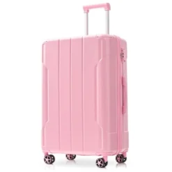 Syemin Luggage Hardshell Luggage Lightweight Durable ABS Suitcases With Double Wheels, Expandable 24" Checked Travel Luggage, Pink, 15.9"*10.2"*25.8" -Furniture GUEST 1bff337a 6d9e 41f9 bd94 756b4fad7e6b