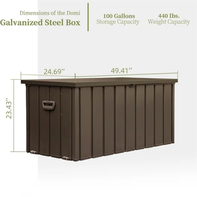 Syemin Deck Boxes Garden Large Patio Storage, For Furniture, Outside Cushions And Garden Tools, Bench, Easy To Assemble,Brown, 49.41"*24.69"*23.43" 4 Syemin Deck Boxes Garden Large Patio Storage, For Furniture, Outside Cushions And Garden Tools, Bench, Easy To Assemble,Brown, 49.41"*24.69"*23.43" - Image 4