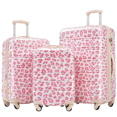 Syemin 3 PCS Bag And Luggage Sets, With 4 Spinner Wheels Lightweight Suitcase, Suitable For Business Trips And Travel, Pink, 28.5"*17.9"*11.6" 5 Syemin 3 PCS Bag And Luggage Sets, With 4 Spinner Wheels Lightweight Suitcase, Suitable For Business Trips And Travel, Pink, 28.5"*17.9"*11.6" - Image 5