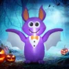 Syemin Decorative Holiday Scene Props Outsunny 6ft Inflatable Halloween Decoration Bat, Blow Up Outdoor Yard Display, Purple, 48.8"*15.8"*48.5"