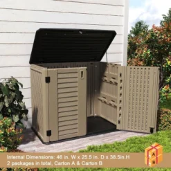 Syemin Storage Shed, Waterproof Storage Shed For Cleaning Tools And Garden Accessories, Brown, 50"*29.1"*41" -Furniture GUEST 1fa37a39 1243 4d7a 8637 7e17fb7db616