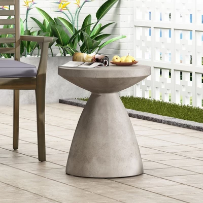 Syemin Patio End Tables Accent Side End Table For Outdoor And Indoor, Garden, Backyard Use, Special Design, Gray, 18"*18"*20.25" 5 Syemin Patio End Tables Accent Side End Table For Outdoor And Indoor, Garden, Backyard Use, Special Design, Gray, 18"*18"*20.25" - Image 5