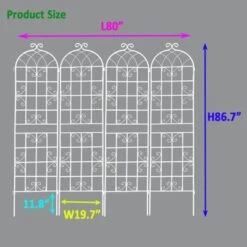 Syemin Patio Decorative Screens, Elegant Vine Pattern Yard Fencing, Pet-Safe Decorative Fence For Yard, Patio, White, 80"*19.7"*86.7" -Furniture GUEST 20714ca7 0756 4548 8dcc b6d6fd516726