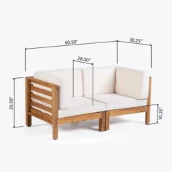 Syemin Patio Seating Sets Outdoor, Featuring Unique Design, Ideal For Chats, Perfect For Gardens, Living Spaces, Beige, 60.5"*30.25"*26.5"