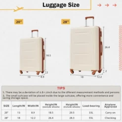 Syemin 4 PCS Bag And Luggage Sets, With 4 Spinner Wheels Lightweight Suitcase, Suitable For Business Trips And Travel, Multicolored, 18"*12.2"*28.3"