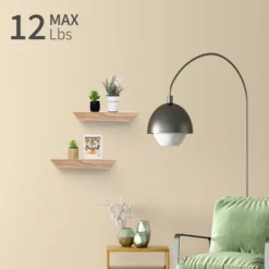 Syemin Decorative Wall Shelf Bathroom Floating Shelve Wall Mounted Shelf Farmhouse Home Decor Display Shelving Wall Shelf, Beige, 11.81"*3.94"*1.26"