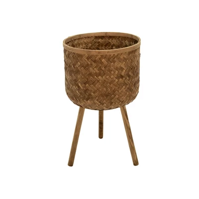 Syemin Planters Bamboo Planters With Outdoor And Indoor, Decorative Plant Pots For Living Room, Garden, Balcony, Home Decor, Brown 19.75"*17"*16.5" 2 Syemin Planters Bamboo Planters With Outdoor And Indoor, Decorative Plant Pots For Living Room, Garden, Balcony, Home Decor, Brown 19.75"*17"*16.5" - Image 2