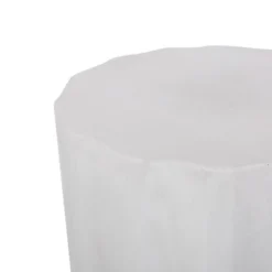 Syemin Patio End Tables Accent Side End Table For Outdoor And Indoor, Garden, Backyard Use, Special Design, White, 15.5"*15.5"*18"