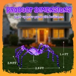 Syemin Decorative Holiday Scene Props 3FT Halloween Decorations Spider, Outdoor Halloween Decor Iridescent Spider, Multicolored, 36"*36"*17" -Furniture GUEST 23b39b42 5be5 4b96 a183 8257318e58bf