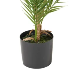 Syemin Artificial Plant Palm Tree Indoor Floor Greenery Potted Real Touch Decorative Green Leaves Black Pot, Green, 29.5"*31.5"*33.5" -Furniture GUEST 24c95659 2de4 4cf6 9bce 25bbe95ee792