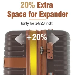 Syemin Luggage 24" Hardshell Carry-On Luggage, Lightweight Durable ABS Suitcase With Spinner Wheels 2 Packing Cubes, Brown, 16"*11"*25.2" 8 Syemin Luggage 24" Hardshell Carry-On Luggage, Lightweight Durable ABS Suitcase With Spinner Wheels 2 Packing Cubes, Brown, 16"*11"*25.2" -Furniture GUEST 2552f395 8e3f 4177 ad46 679c3942a363