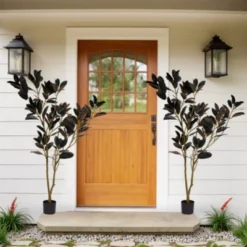 Syemin Artificial Plant Dics Leaf Tree Indoor Faux Fake Floor Greenery Potted Real Touch Decorative Green Leaves, Green, 7.8"*31.5"*70.8" -Furniture GUEST 25a03ac2 11e9 4b7b a0c9 1ad01b81ecb6