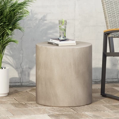 Syemin Patio End Tables Accent Side End Table For Outdoor And Indoor, Garden, Backyard Use, Special Design, Gray, 15.75"*15.75"*16" 1 Syemin Patio End Tables Accent Side End Table For Outdoor And Indoor, Garden, Backyard Use, Special Design, Gray, 15.75"*15.75"*16"