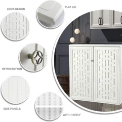 Syemin Storage Shed, Waterproof Storage Shed, Double Shelves For Cleaning Tools And Garden Accessories, White, 34.3"*15"*36.2" -Furniture GUEST 26ab98c2 a44d 4d0d 8751 126bac4b49dd