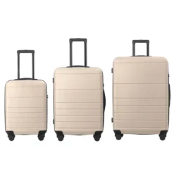 Syemin Luggage Sets 3 Piece Suitcases Suitcase Set ABS Hard Case Luggage With TSA Lock Spinner Wheels Durable Luggage, Beige, 20.87"*11.61"*30.31" -Furniture GUEST 26bc07f1 81fe 4e83 b206 e0a982c204ee