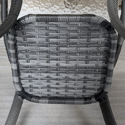 Syemin Patio Side Table, 2-Tier Outdoor Coffee Table, Patio Furniture For Drinks, Dining, Games, Storage, Gray, 28.5"*16.25"*16.25" 2 Syemin Patio Side Table, 2-Tier Outdoor Coffee Table, Patio Furniture For Drinks, Dining, Games, Storage, Gray, 28.5"*16.25"*16.25" - Image 2