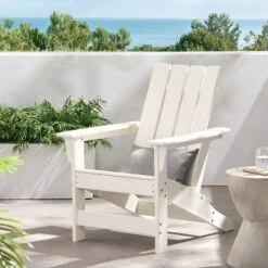 Syemin Patio Accent Chairs, Adirondack Patio Chairs , Lawn Chairs For Patio, Garden, Poolside, Lawn, Outdoor Relaxation, White, 30.5"*32.5"*37" -Furniture GUEST 2b778c95 eba3 4c5b 81d1 c2e4071e5d7c