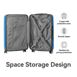Syemin Luggage 3 Piece Set Suitcase Spinner Hardshell Lightweight TSA Lock Luggage Sets ABS Hardshell 3pcs Luggage, Blue, 21.06"*11.42"*30.12" -Furniture GUEST 2b9f2fc0 7e8c 4ba0 b8c1 5fb0815dfcfa