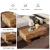 Syemin Patio End Tables, Faux Wood Design Coffee Table For Living Room, Patio, Bedroom, Brown, 43.3"*21.6"*17.2"