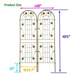 Syemin Patio Decorative Screens, Iron Arch Decoration Garden Trellis, For Outdoor For Climbing Plants Support, Flowerbed, Brown, 40"*19.7"*71" 8 Syemin Patio Decorative Screens, Iron Arch Decoration Garden Trellis, For Outdoor For Climbing Plants Support, Flowerbed, Brown, 40"*19.7"*71" -Furniture GUEST 2bdac571 82f7 427a 82a9 196a5e7b280a