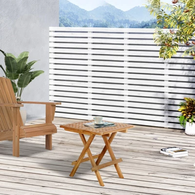 Syemin Patio Side Table, Small Folding Patio Side Table For Garden, Patio Porch, Living Room, Space Pool, Brown, 19.68"*19.68"*19.70 3 Syemin Patio Side Table, Small Folding Patio Side Table For Garden, Patio Porch, Living Room, Space Pool, Brown, 19.68"*19.68"*19.70 - Image 3