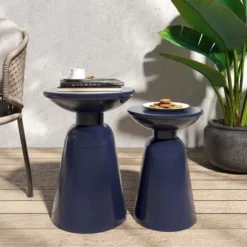 Syemin Patio End Tables Accent Side End Table For Outdoor And Indoor, Garden, Backyard Use, Special Design, Blue, 15"*15"*20.75" 9 Syemin Patio End Tables Accent Side End Table For Outdoor And Indoor, Garden, Backyard Use, Special Design, Blue, 15"*15"*20.75" -Furniture GUEST 2ca710ff 4e6e 4f07 9141 431002f7300d