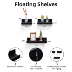 Syemin Decorative Wall Shelf Floating Shelves Wall Wood Decor Storage Shelves Wall Mounted Shelf Storage Hanging Shelf, Black, 18.11"*5.91"*1.97" 7 Syemin Decorative Wall Shelf Floating Shelves Wall Wood Decor Storage Shelves Wall Mounted Shelf Storage Hanging Shelf, Black, 18.11"*5.91"*1.97" -Furniture GUEST 2d2071d5 4d06 479b bf4e b6cfccb1c06d