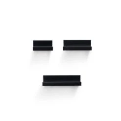 Syemin Decorative Wall Shelf Floating Shelves Wall Wood Decor Storage Shelves Wall Mounted Shelf Storage Hanging Shelf, Black, 18.11"*5.91"*1.97"