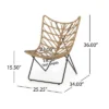 Syemin Patio Modern Accent Chairs, Outdoor Conversation Chairs, With Leisure Used, For Backyard, Garden, Beige, 25.25"*34"*36"